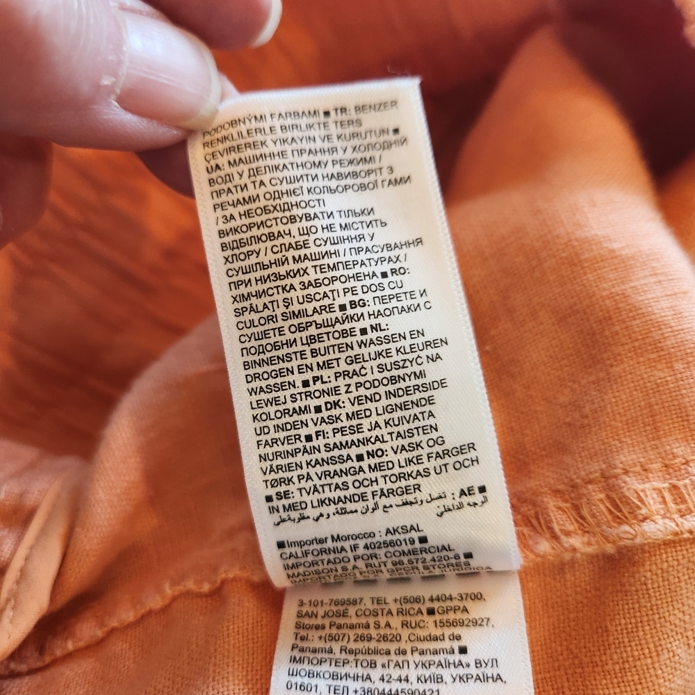 Athleta Cabo 100% Linen 4" Short Orange Size 8 Elastic Waist Drawstring Pockets - Picture 12 of 14